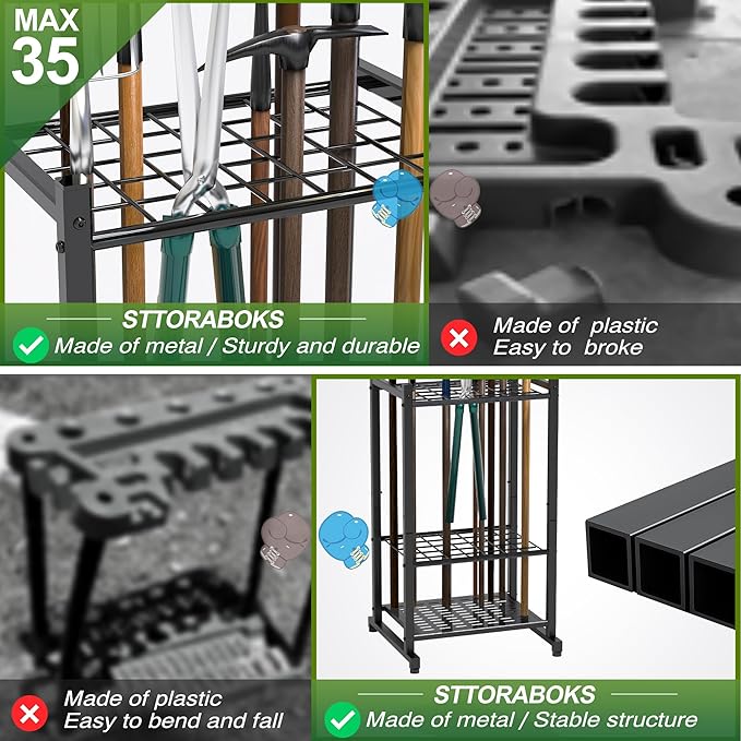 Garden Tool Organizer, Yard Tool Tower Rack