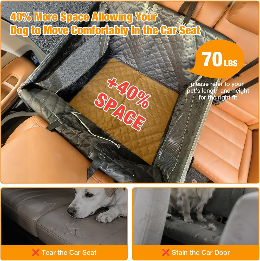 Dog Car Seat for Large Medium Dogs, Half Back Seat Dog Car Seat Cover