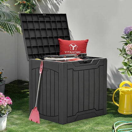 YITAHOME 31 Gallon Resin Deck Box Outdoor Storage Box and Waterproof