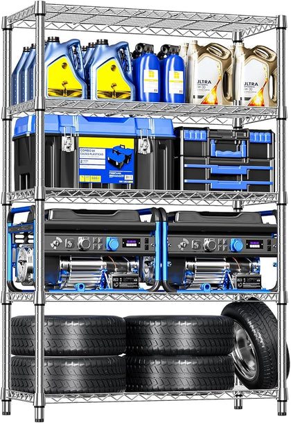 IZEUK 4 Tiers Garage Shelving Wide Storage Shelves Metal Shelves Heavy Duty
