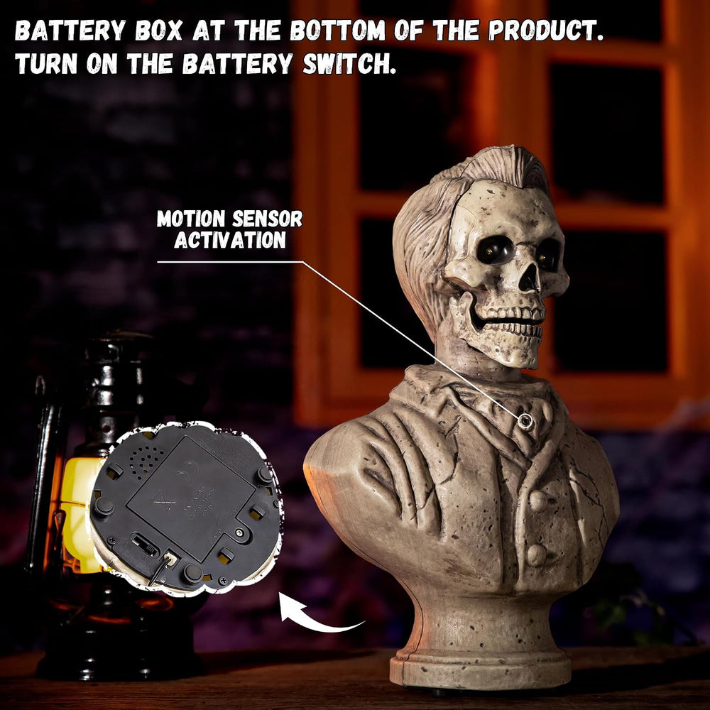 Halloween Animatronics Talking Stone Statue Decorations, Animated Props with ...