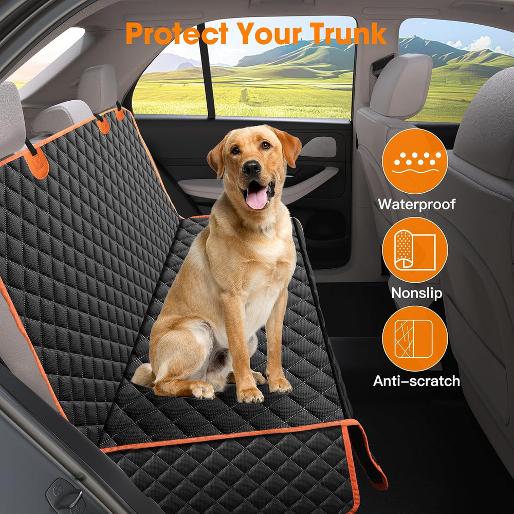 MIXJOY Dog Car Seat Cover for Back Seat, Rear Bench Seat Cover for Trucks