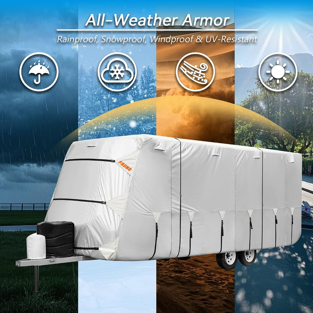 FRUNO Oxford Fabric Travel Trailer Cover RV Cover 27'-30' Waterproof ...