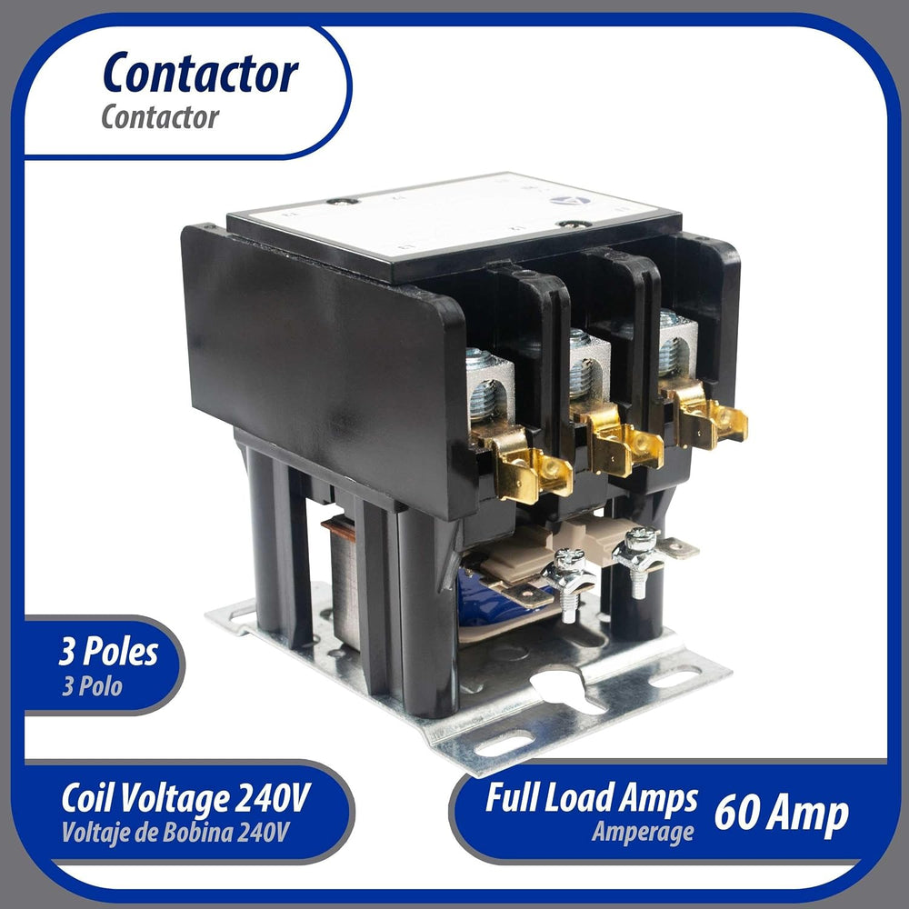 Appli Parts APAC-360240 Heavy Duty Contactor 3 Poles 60A 240V Coil Replacemen...