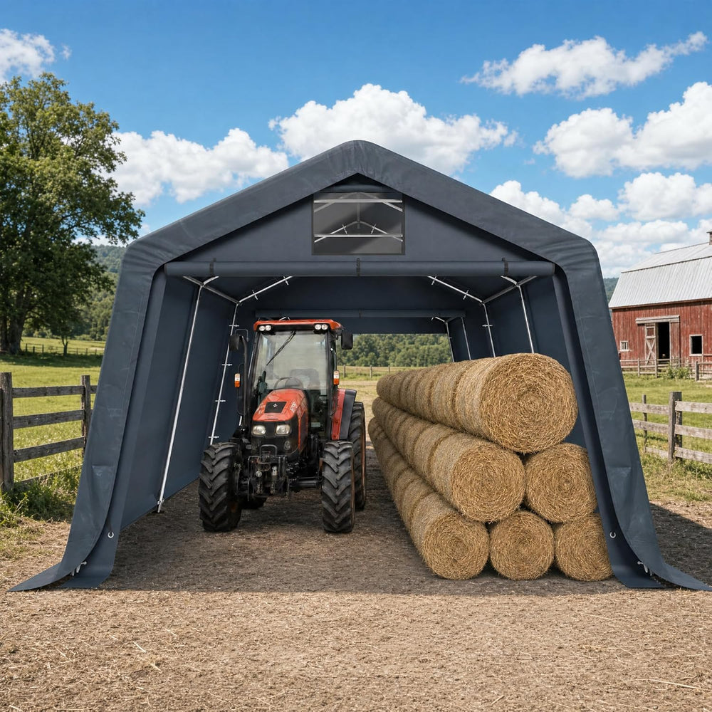PHI VILLA Portable Garage,13x22ft Storage Tents Car Sheds Carport Canopy