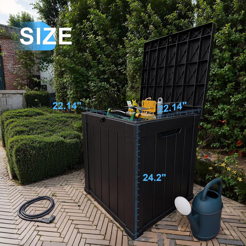 50 Gallon Waterproof Outdoor Resin Deck Box, Lockable Storage Container for P...