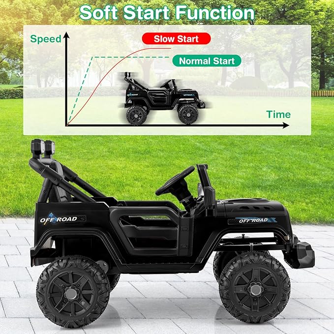 Costzon 12V Kids Ride on Truck Car, Electric Vehicle w/Remote Control, Threaded