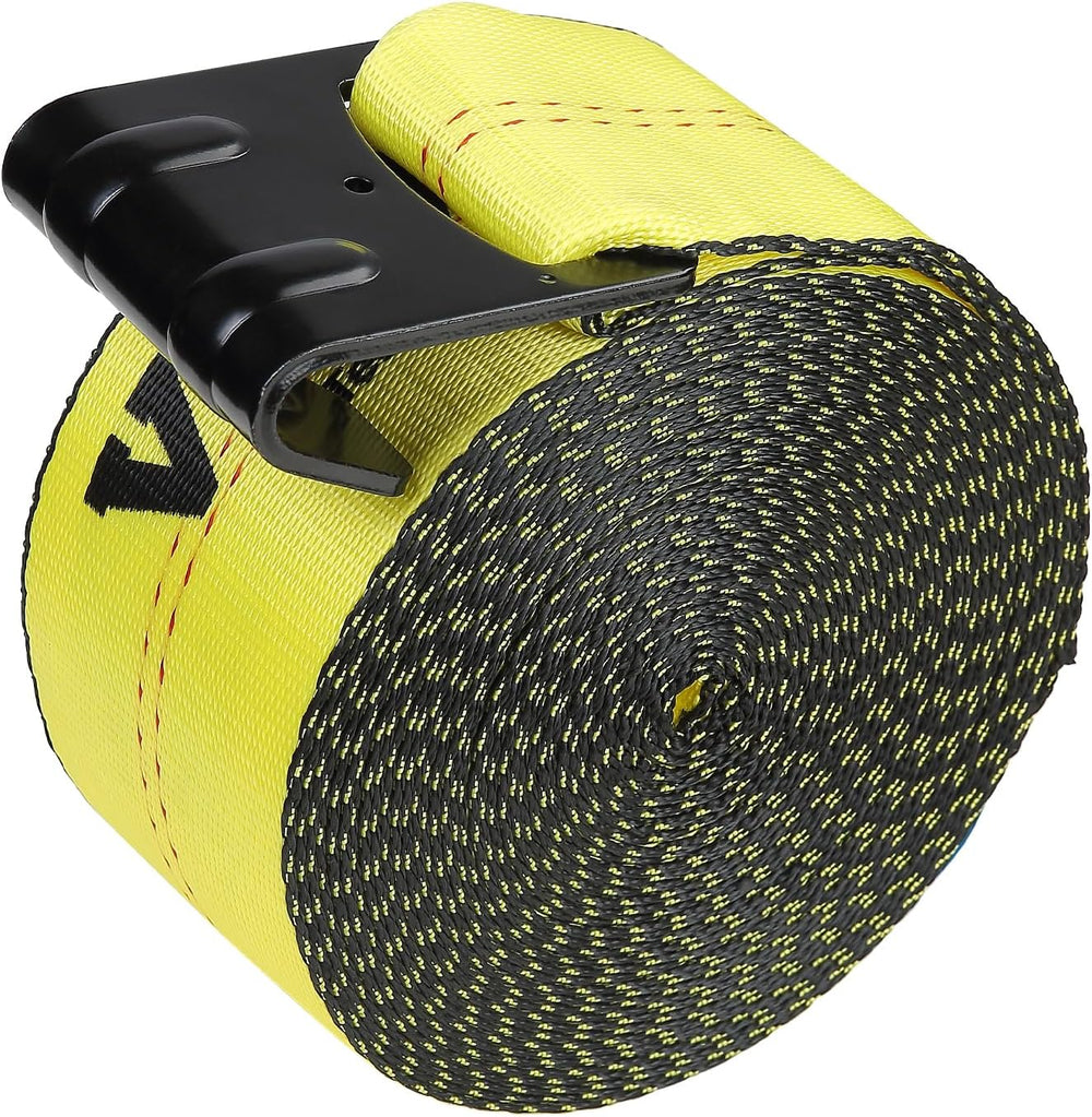 VEVOR Truck Straps, 4" x 30' Tie Down w/Flat Hooks 18,000lbs Break S...