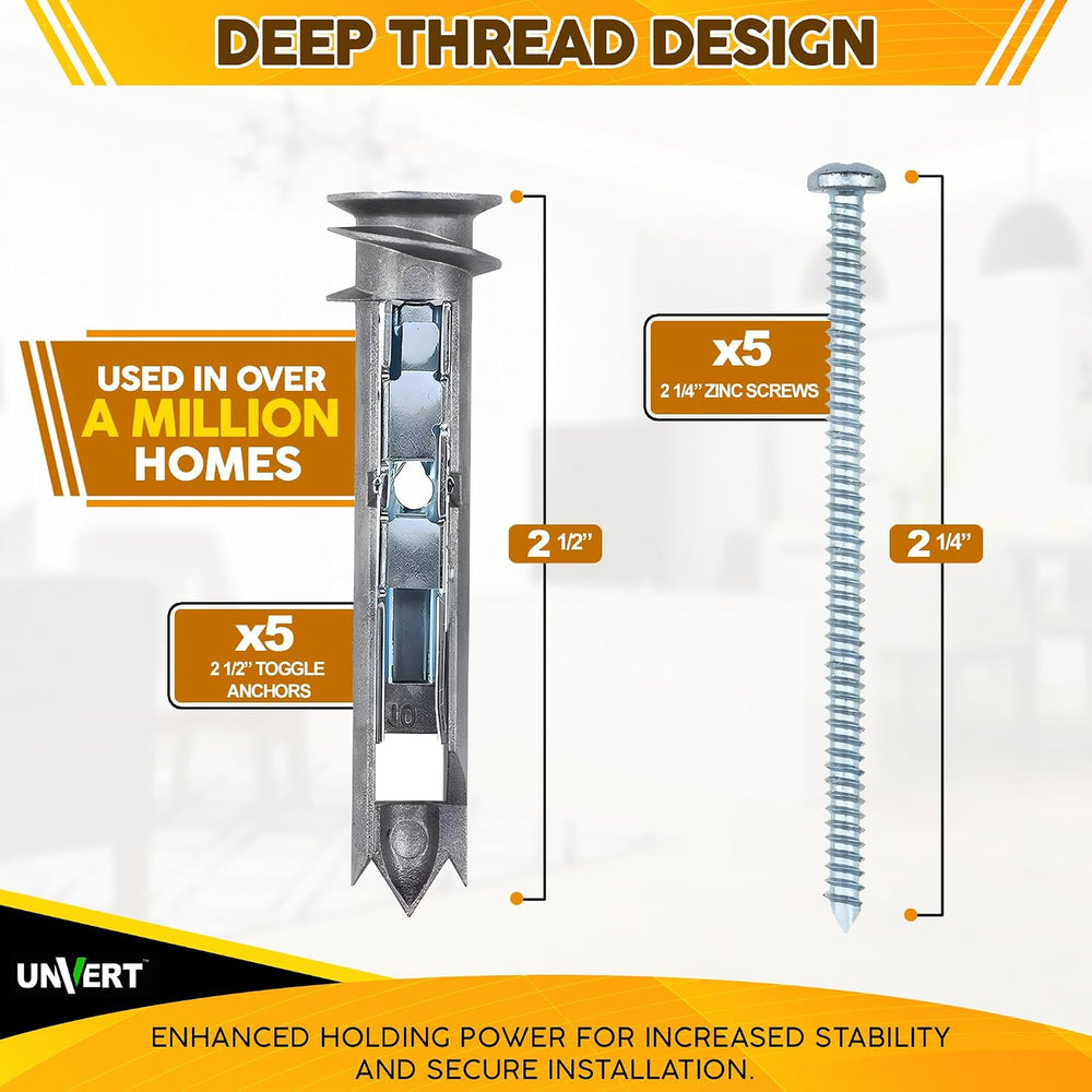 Heavy Duty Drywall Anchors - Self-Drilling Drywall Anchor Toggle Kit, Heavy D...