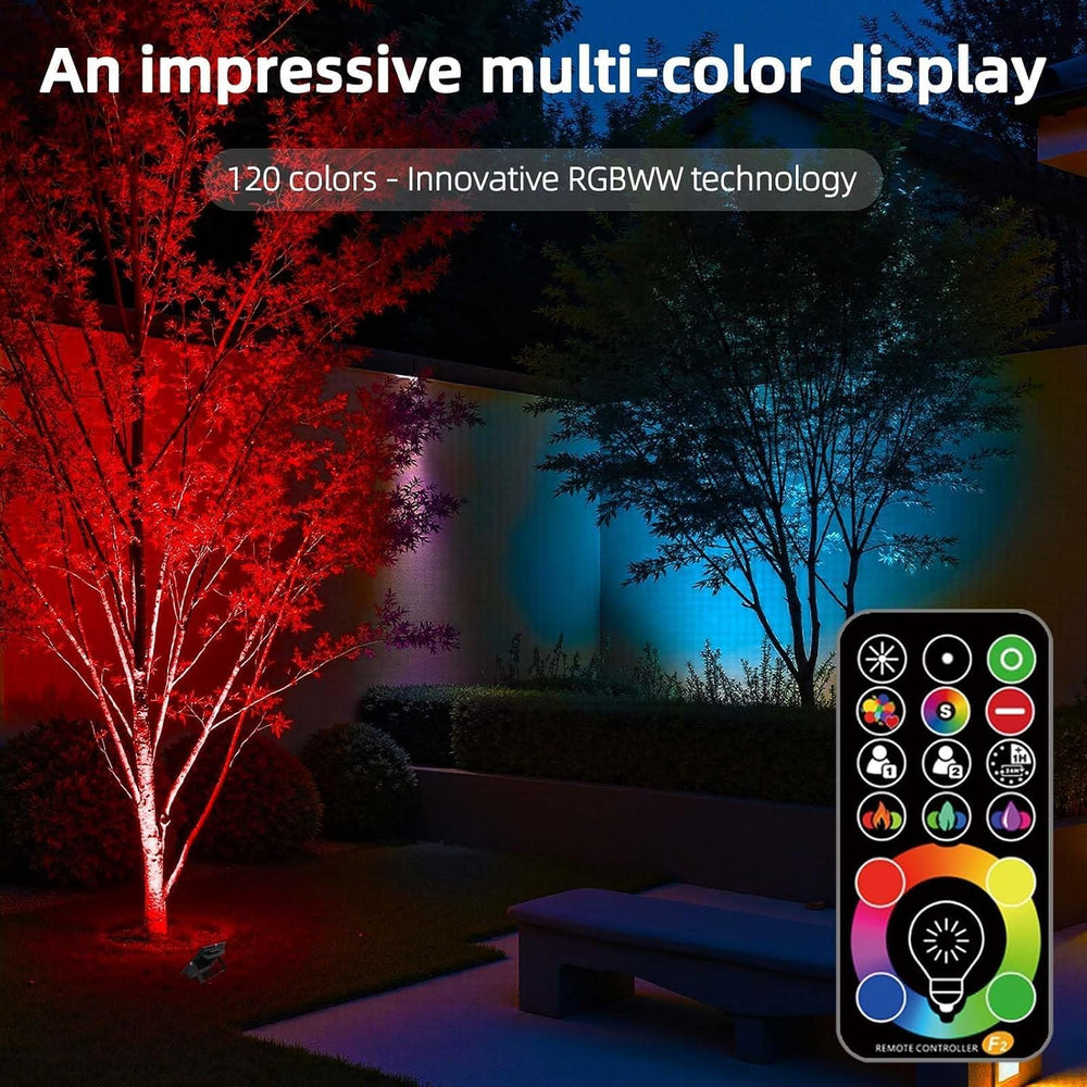 HEKEE LED Flood Light Outdoor, 50W RGB Color Changing Floodlight with Remote ...
