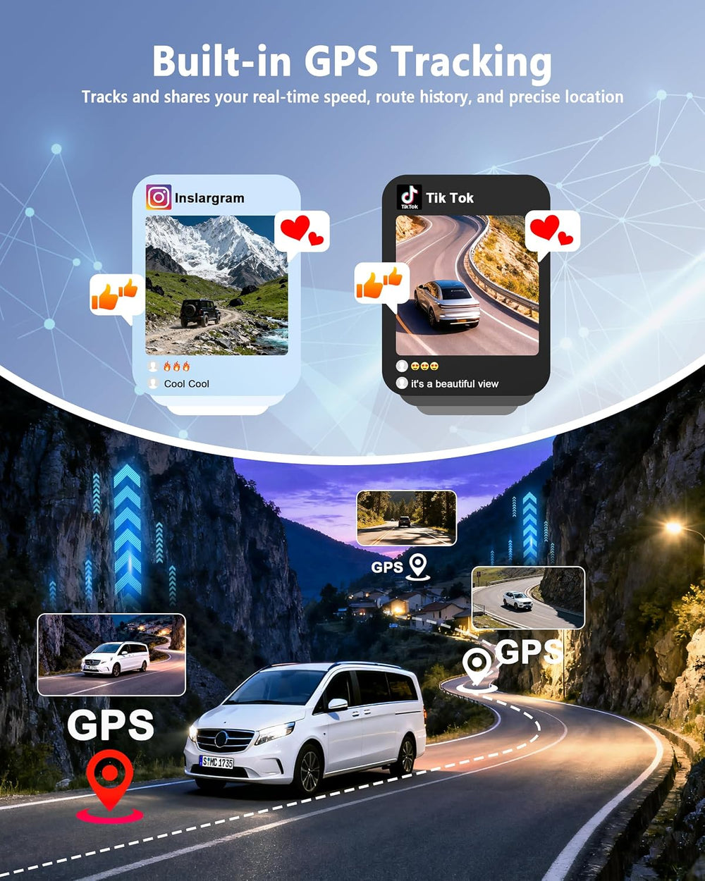 FAIMEE 4K Dash Cam Front and Rear, Night Vision, WDR, Free Card Included