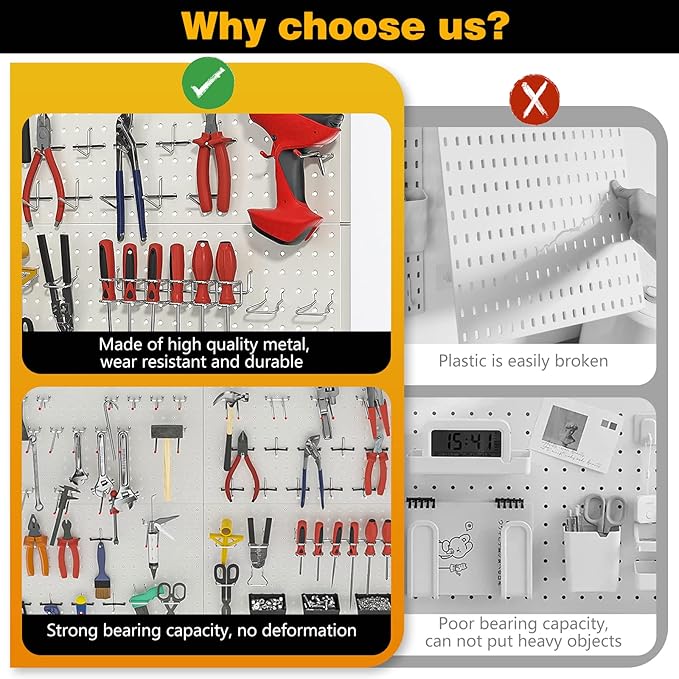 Ultrawall 2 Pcs Metal Pegboard Wall Panels, Peg Boards
