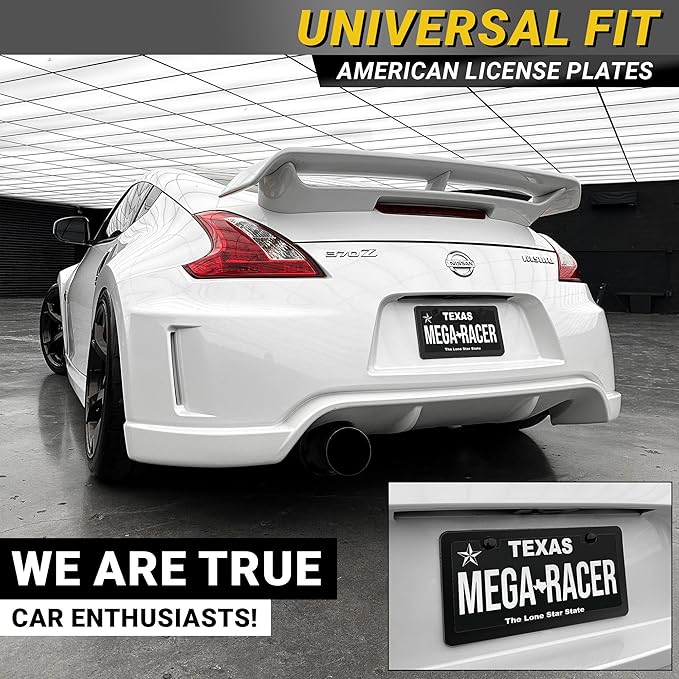 Premium Slim Matte Black License Plate Frames – Best Value 4 Pack, Rust-Free