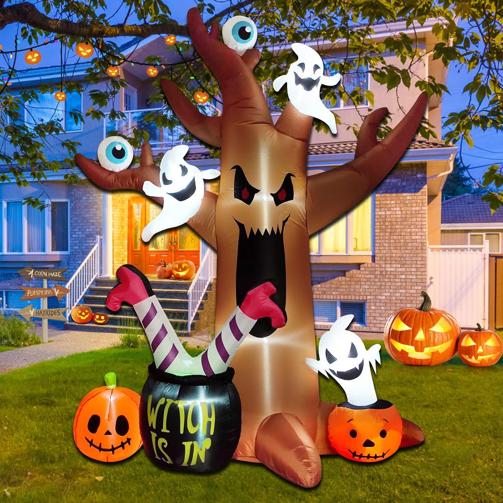 8 Ft Halloween Inflatables Outdoor Decorations - Outdoor Spooky Halloween Tre...