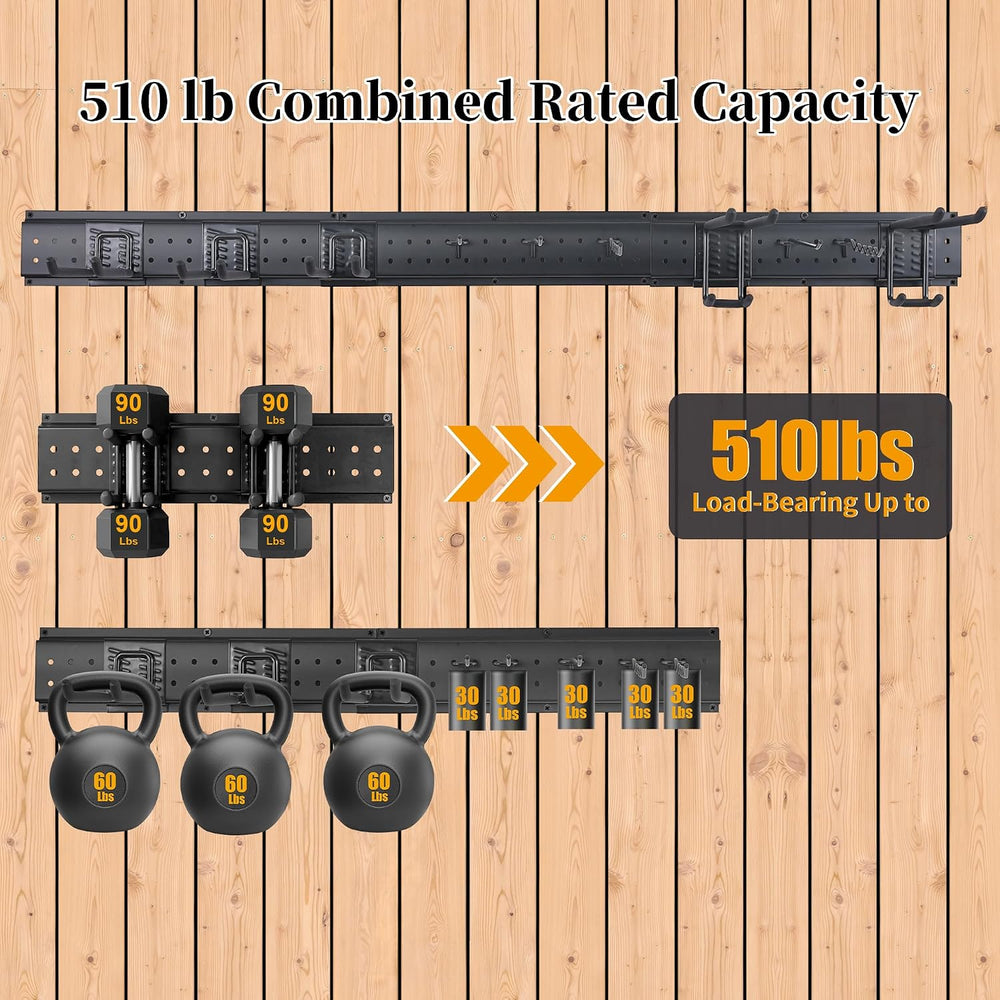 Garage Wall Organizer, 49.5-Inch Tool Rack, 510 lb Capacity