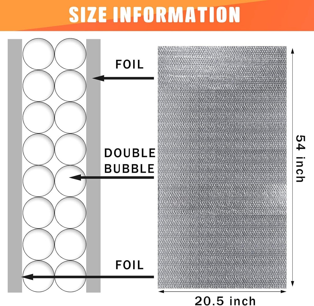 Gerrii 8 Pcs Garage Door Insulation Kit Double Bubble Insulation Panels Refle...