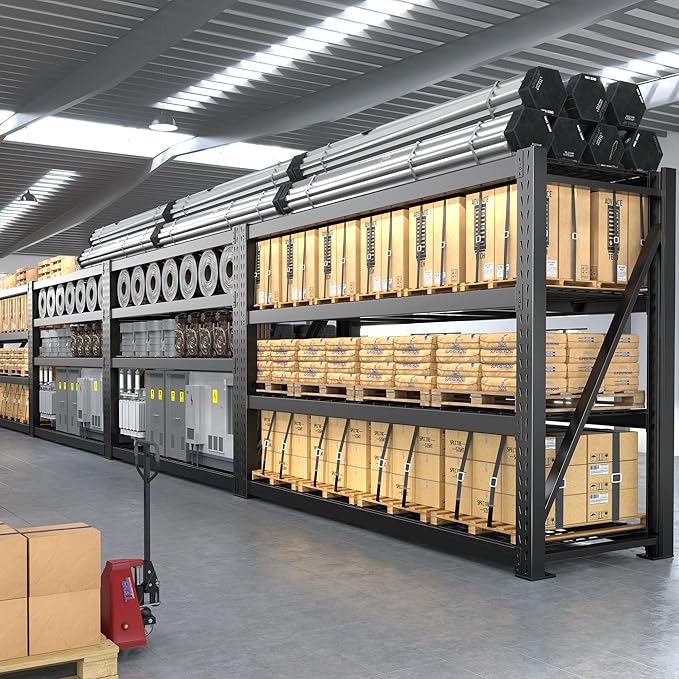 Bepatio 77" W Storage Shelves Heavy Duty Garage Shelving 8000LBS 4 Tier ...