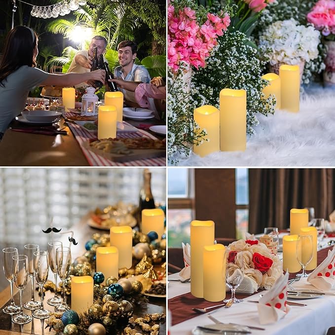 Set of 72 Waterproof Outdoor Flameless Candles, LED Candles with 4 Remote and...