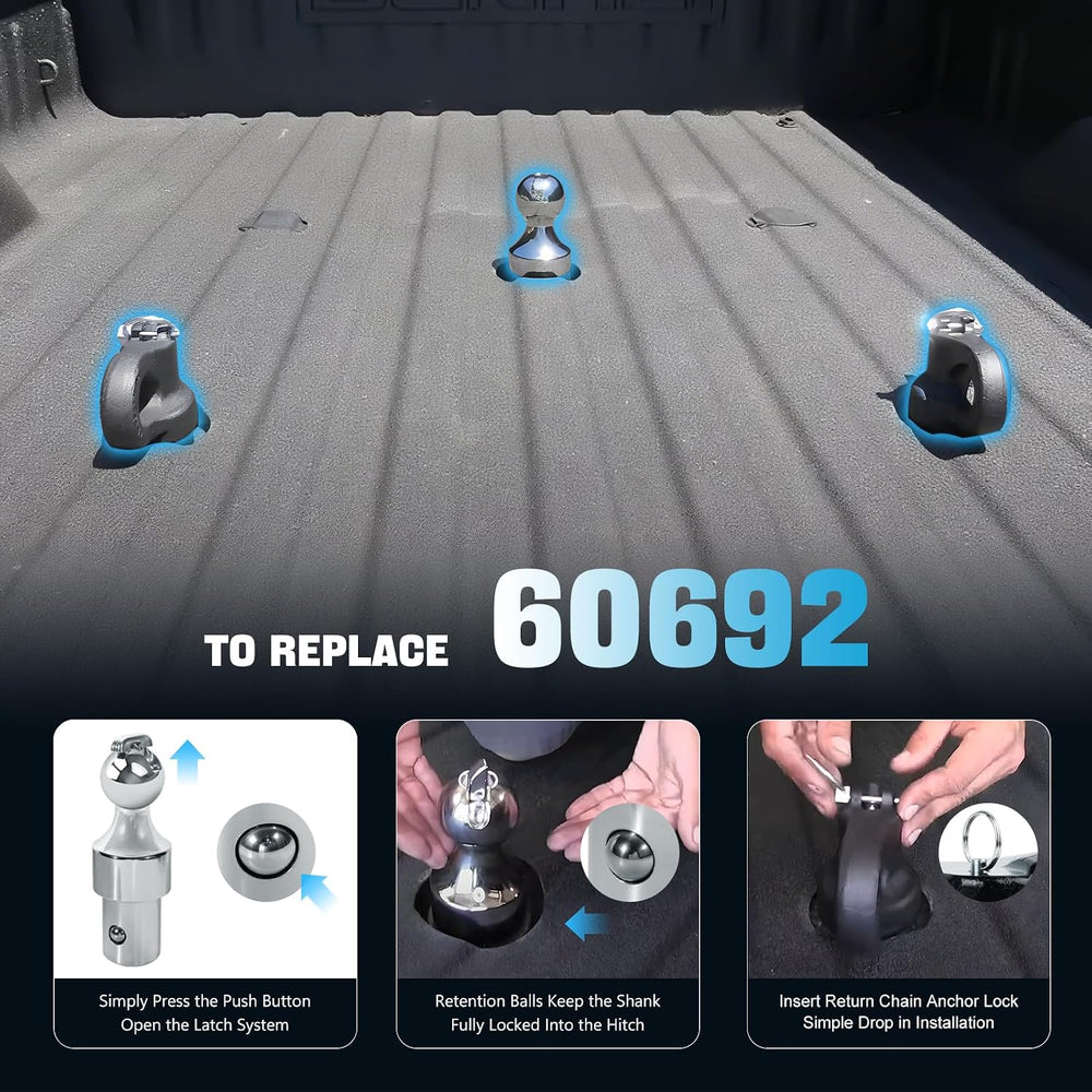 Gooseneck Hitch Ball Replacement Fit for Ford F250 F350 F450 2013-2026，Chevro...
