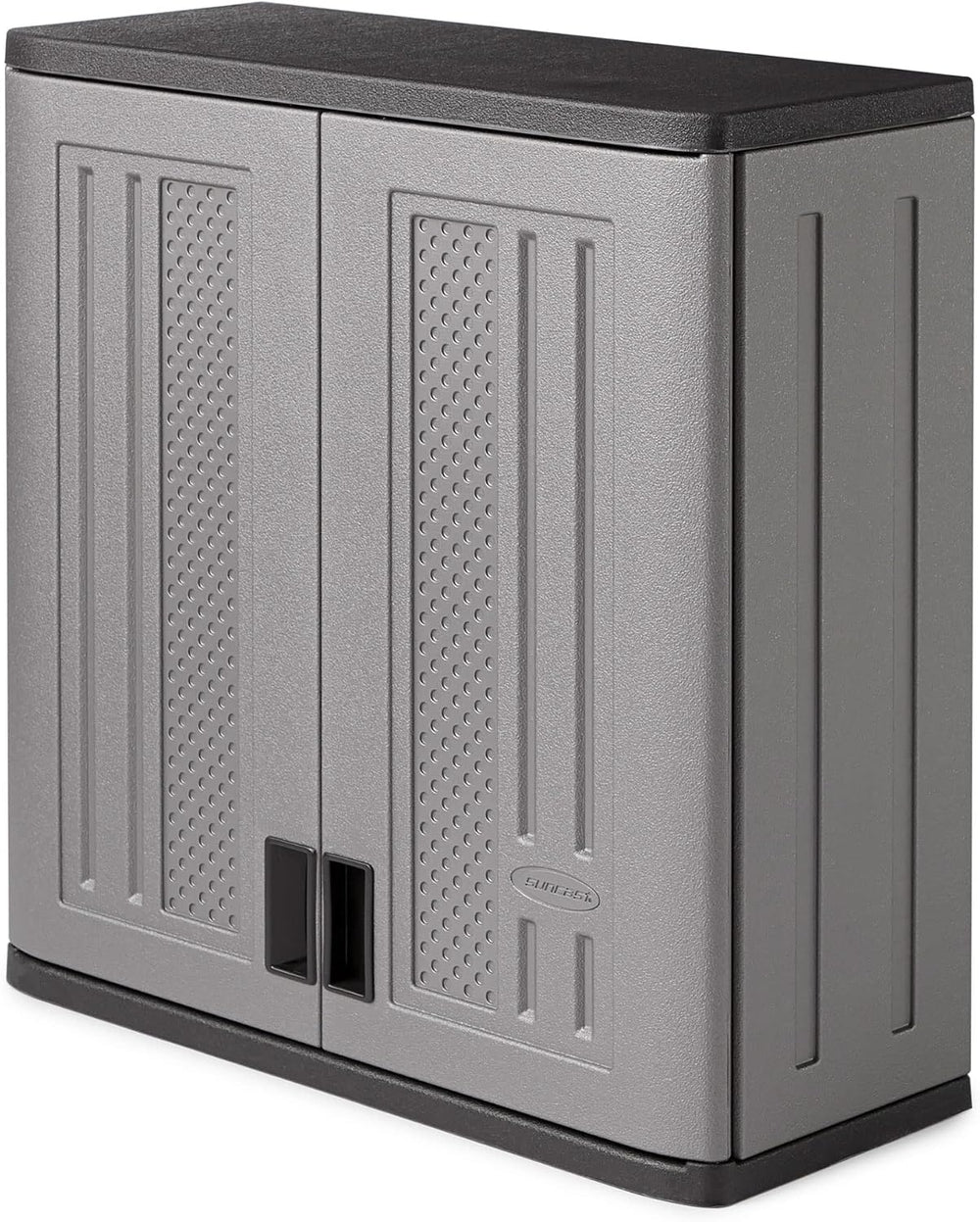 Suncast 4 Cu. Ft Wall Mounted Garage Cabinet Storage with Shelf, Platinum