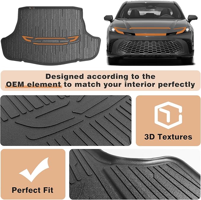 TripleAliner Trunk Floor Mat All Weather Liners Compatible