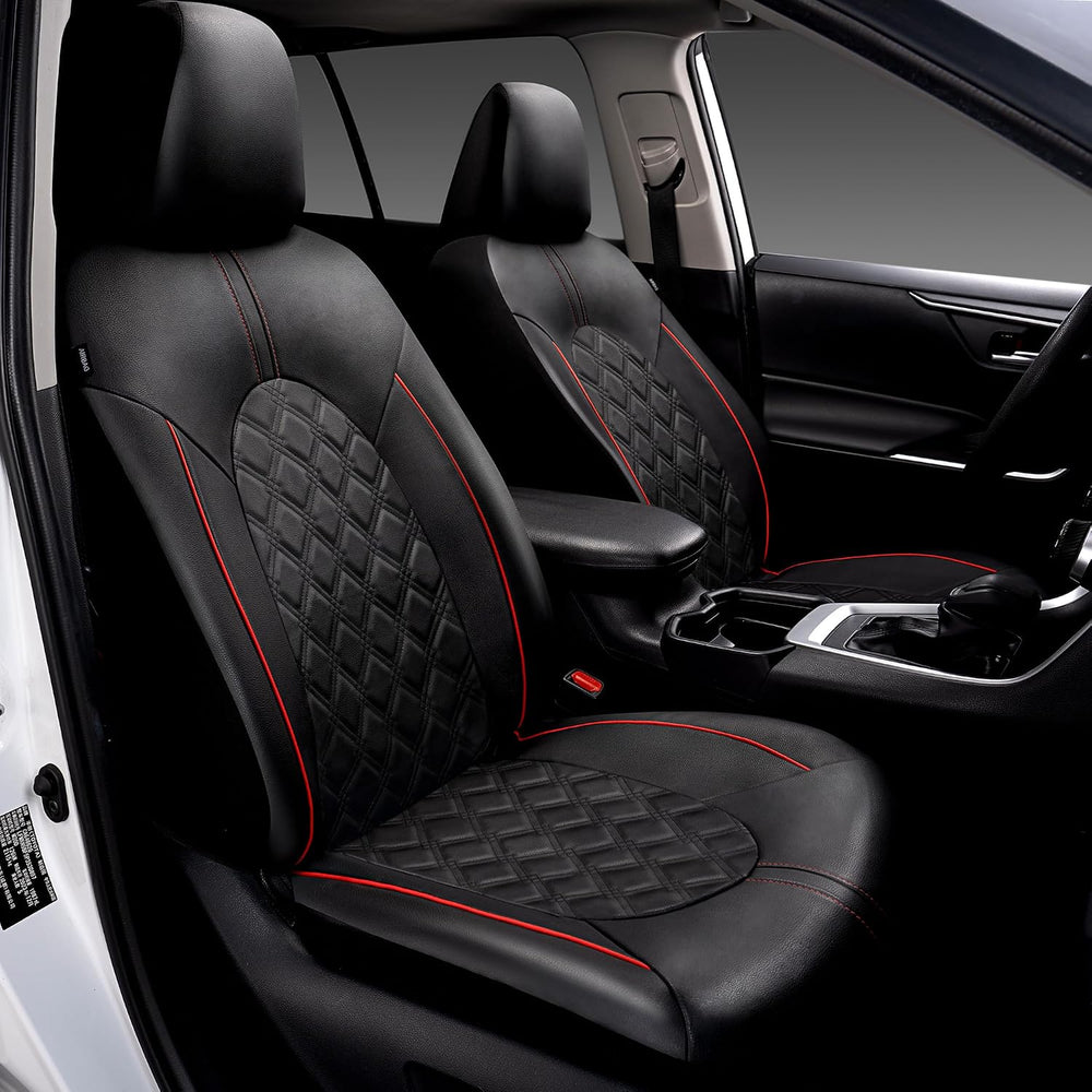 Luxury PU Leather Car Seat Covers Front Set - Anti-Stain Waterproof Automotiv...