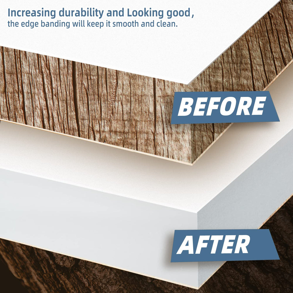 White Edge Banding, 1 inch x 50ft roll of Veneer PVC Edge Banding Pre-glued F...