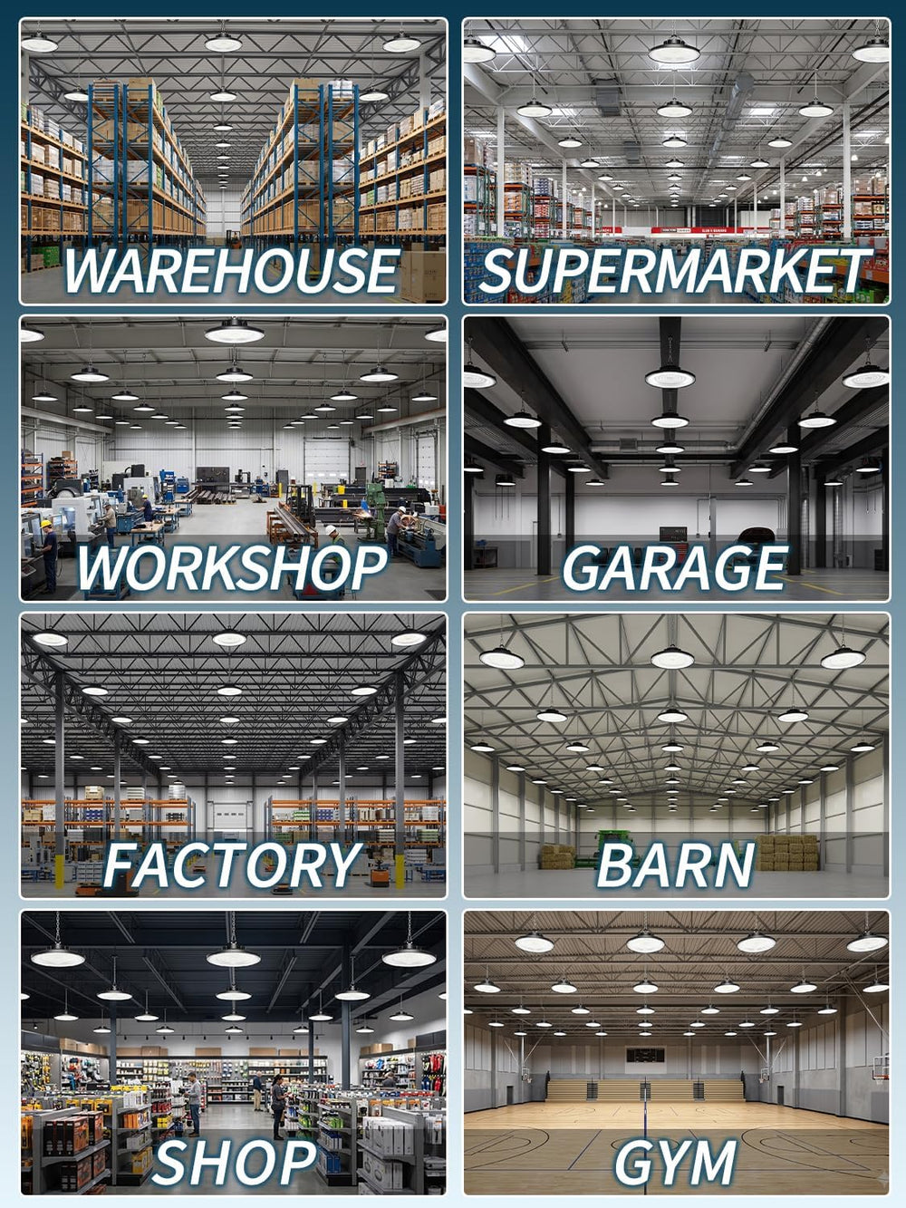 lvsdak 200W UFO LED High Bay Light 30000LM 5000K High Bay LED Shop Lights