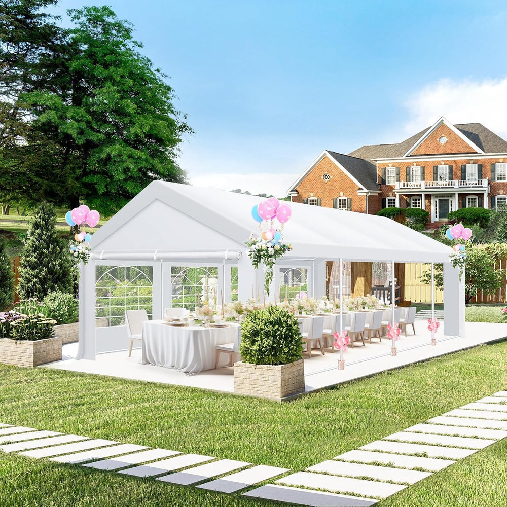 13x26 Party Tent Heavy Duty, Large Outdoor Wedding Tents for Parties with 8 S...