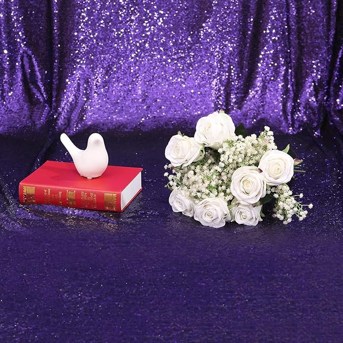 Poise3EHome Purple Sequin Backdrop, 10Ft x 10Ft Glitter Photography Backgroun...