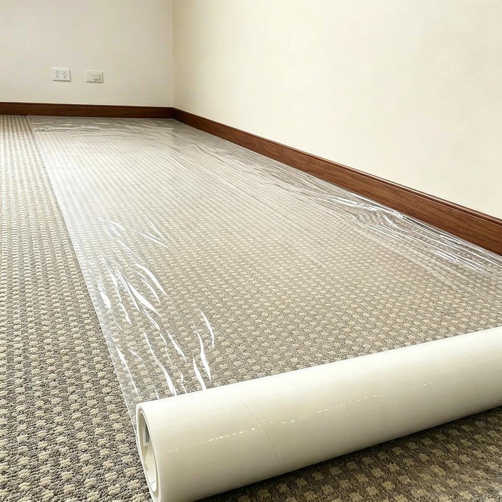 YADI Carpet Protection Film Adhesive, 24" x 100' Clear Plastic Cover...