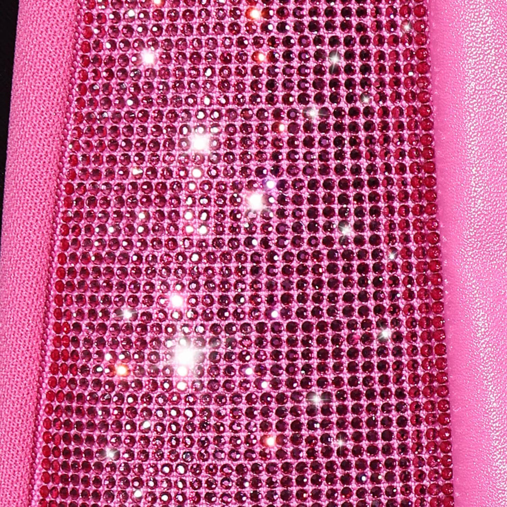 CAR PASS Hot Pink Bling Diamond Leather Car Seat Covers Full Sets, Waterproof...