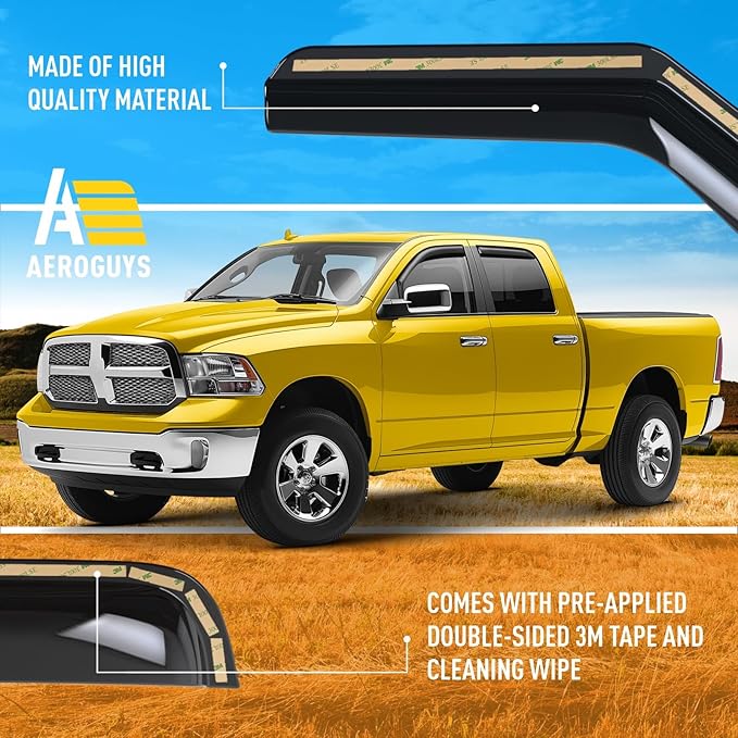 Extra Durable Window Deflectors in-Channel Window Visors Rain Guards Fit (4pcs)