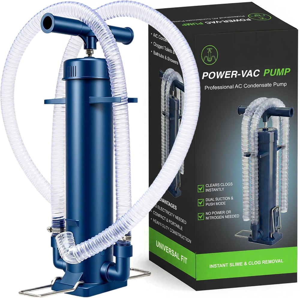 AC Drain Line Unclogger Tool & Cleaner Kit, Manual HVAC Condensate Pump