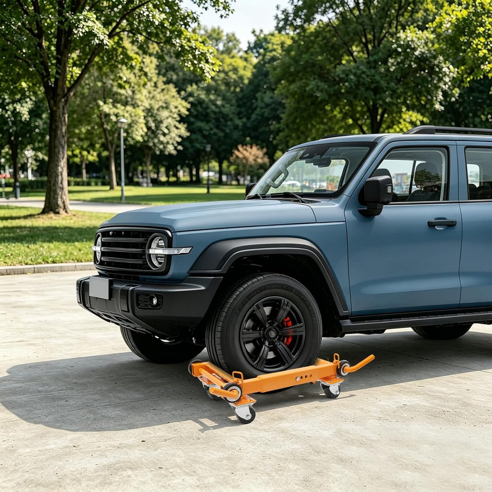 1T Wheel Dolly, Lever Type Car Moving Dolly Yellow | Car Wheel Dolly Tire Lif...