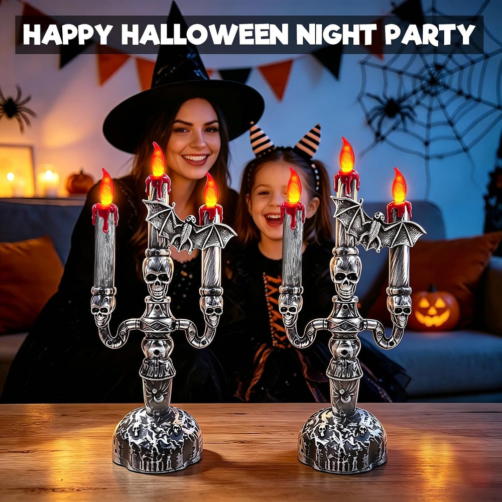2 Pack Halloween Candles Flameless Table Centerpieces Decorations Indoor