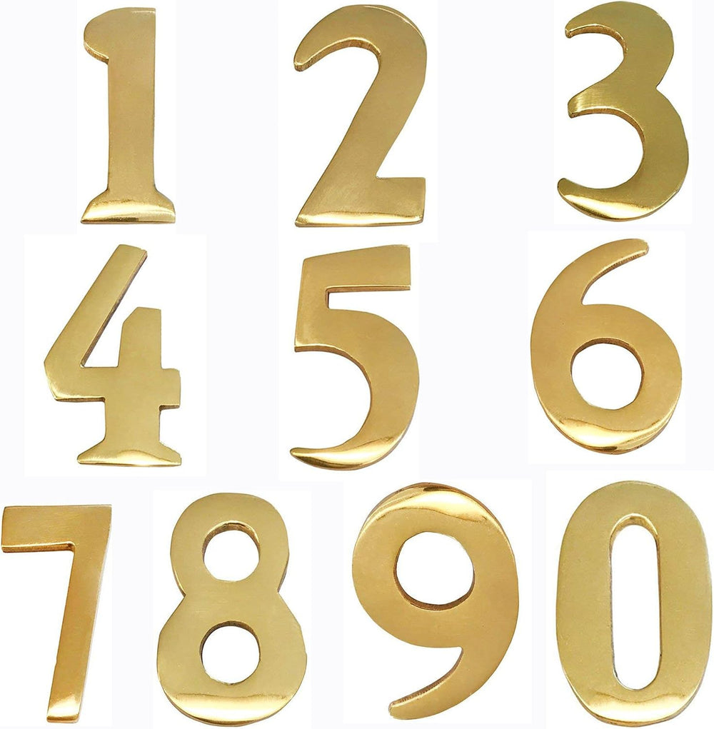 Custom 2-Inch Brass Self-Adhesive Numbers (6-Pack)