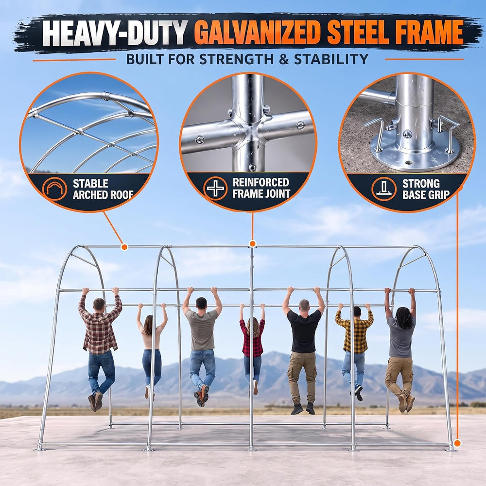 COBIZI Carport Canopy 10x20 Heavy Duty Portable Garage Shelter Shed