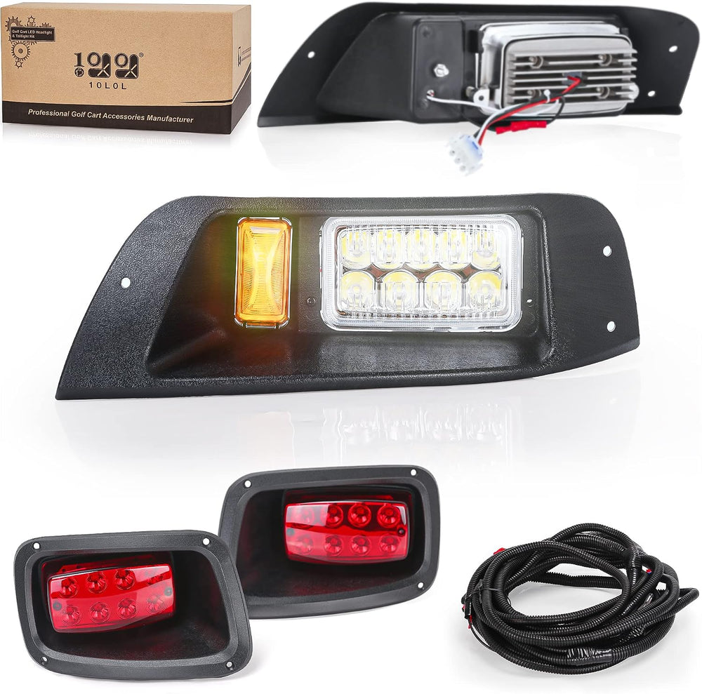 10L0L Golf Cart Headlight and Tail Light Kit for EZGO TXT 1995-2013 G&E 12V