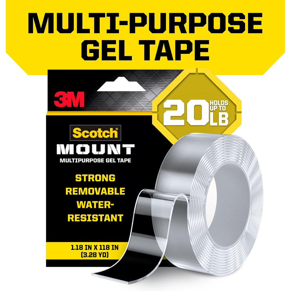 Scotch-Mount Multi-Purpose Gel Tape, Double-Sided Tape for Heavy Duty Applica...