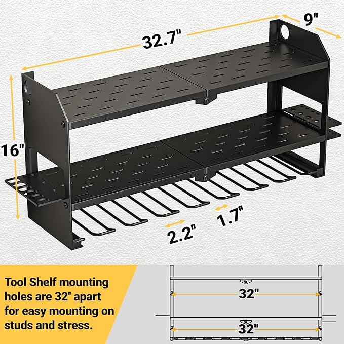 YYR Power Tool Organizer Wall Mount, Cordless Drill and Battery Holder