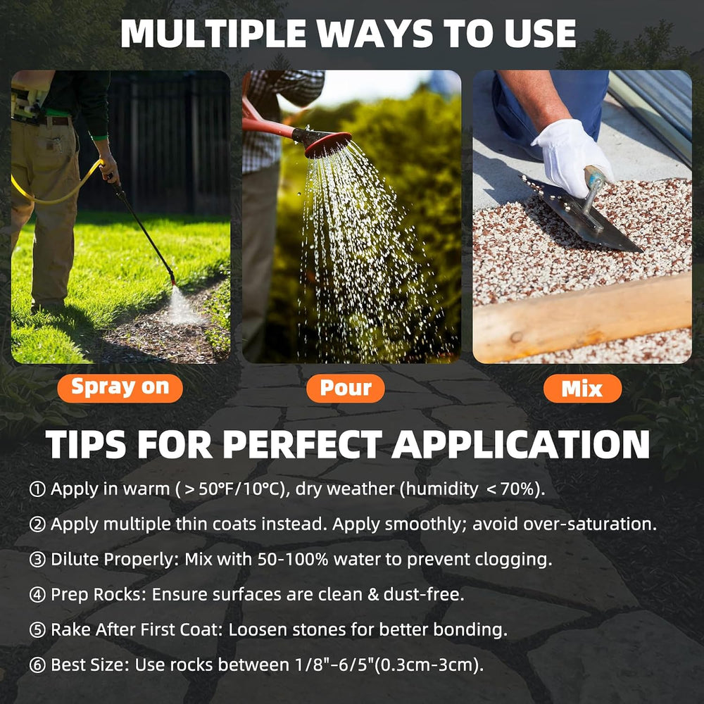 Rock Glue for Landscaping 1 Gallon, Ultra-Stick Mulch Bond Gravel Binder &amp...