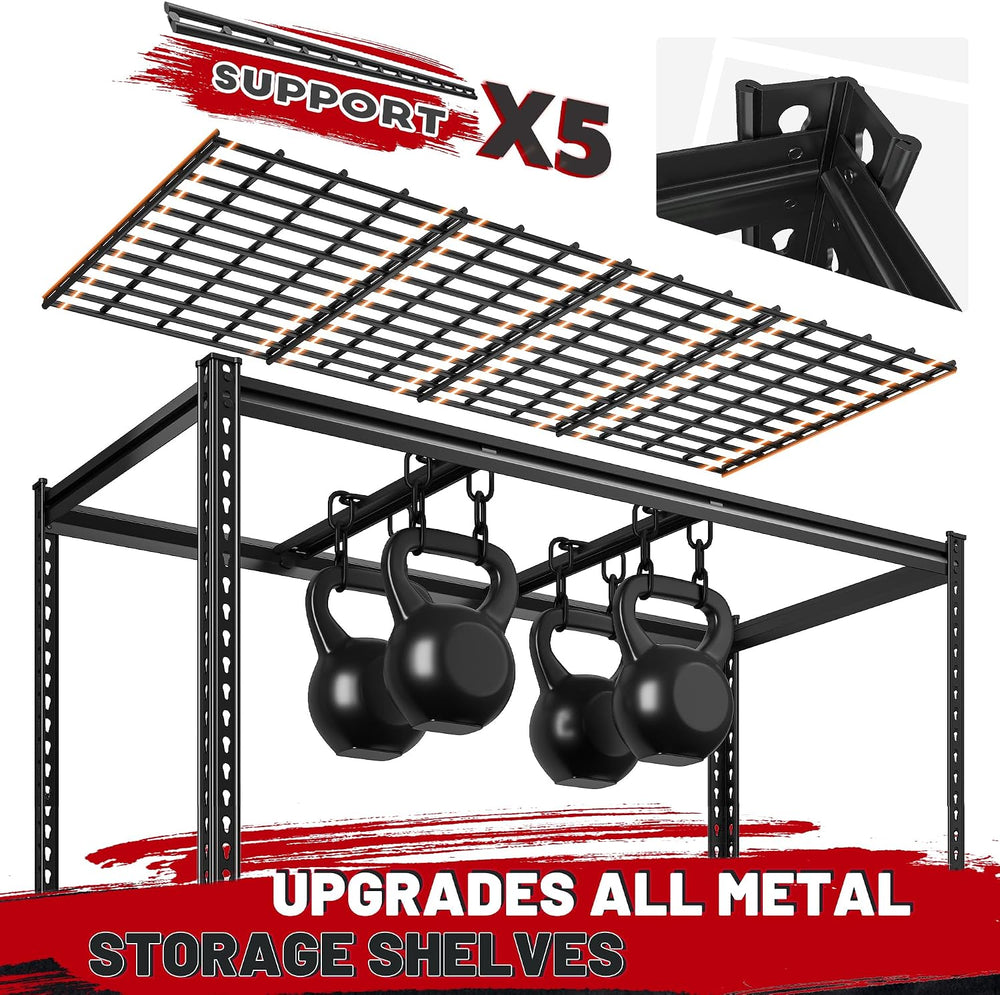 REIBII 5 Tier Garage shelving Heavy Duty for Basement Warehouse Pantry
