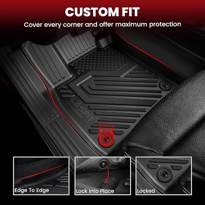LASFIT Front Floor Mats for Ford Transit Connect 2014-2021 Vinyl Floor
