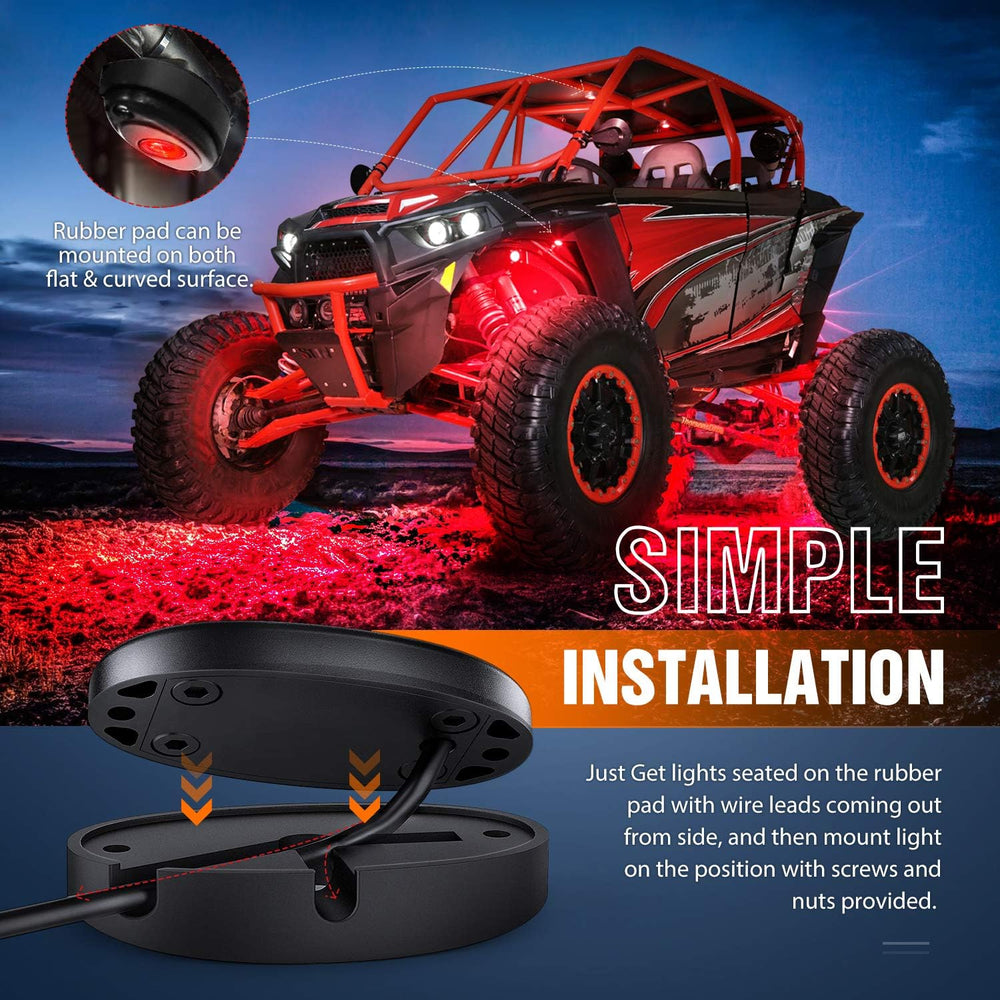 Nilight LED Rock Light 6PCS Underglow Wheel Well Pods Waterproof Exterior Und...