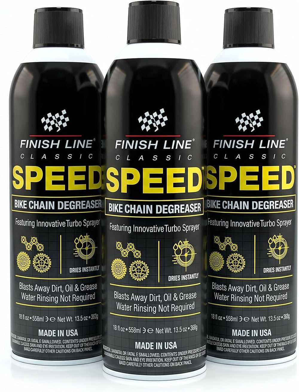 Finish Line Speed Bike Degreaser Bike Chains Gears Disc Brakes 3 Pack