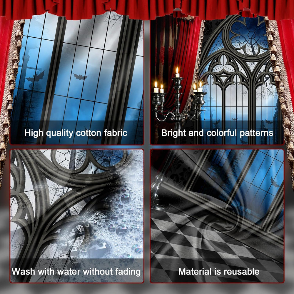 Halloween Backdrop Vampire Medieval Gothic Halloween Party Backdrop 7x10 ft