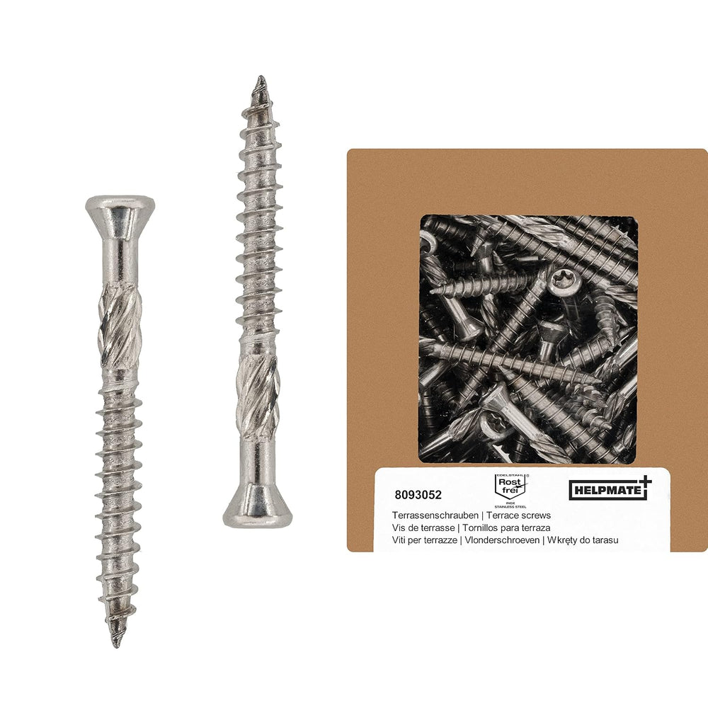 HELPMATE Decking Screws 5 x 60 Stainless Steel A2 Rustproof - Pack of 50 Plan...