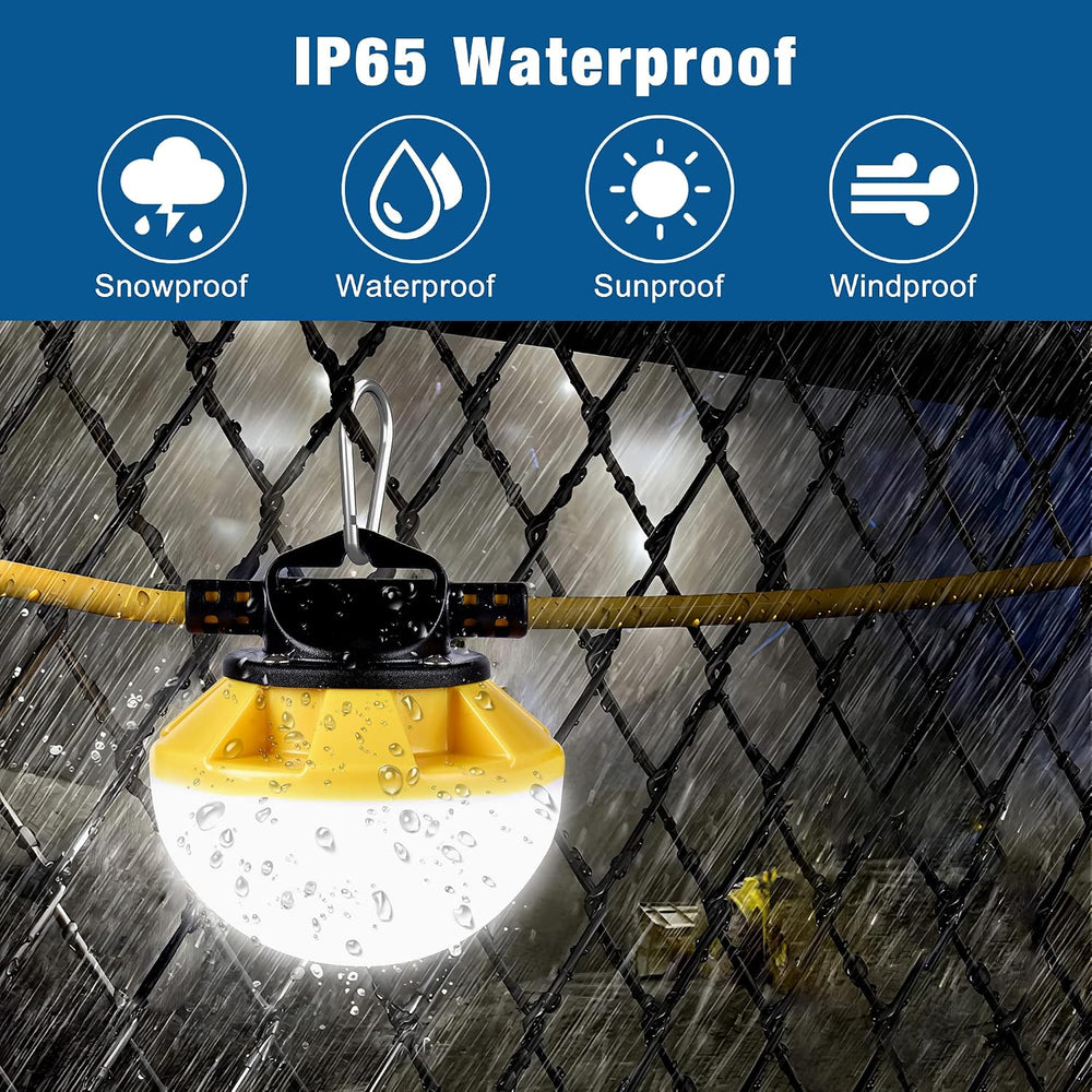 LED Construction String Light 50FT, 50W 6000Lm,18AWG Wire,5000K Linkable Stri...