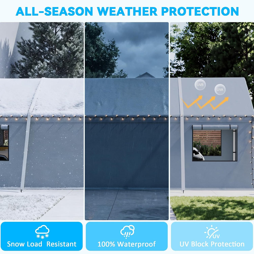 13X25 FT Carport Heavy Duty,Portable Car Ports Garage